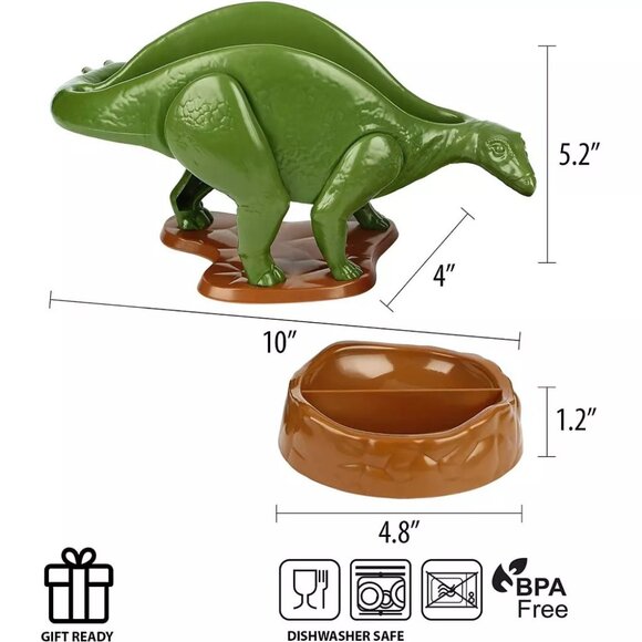 NACHOsaurus Dinosaur Snack + Dip Bowl Set | New in Box - Picture 5 of 7